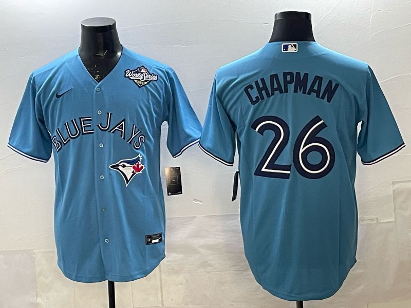 Men 2025 Toronto Blue Jays #26 Chapman Light blue Game Nike MLB Jersey style 043->->